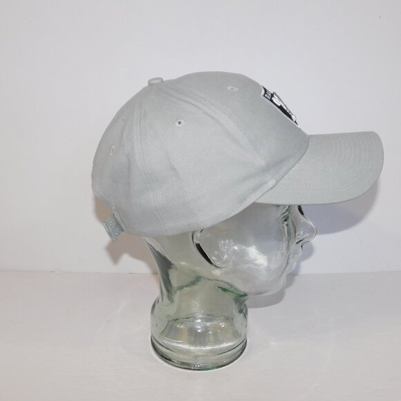 Reebok NFL Oakland Las Vegas RAIDERS Gray Strapback Cap Hat Raised Logo - Picture 6 of 11